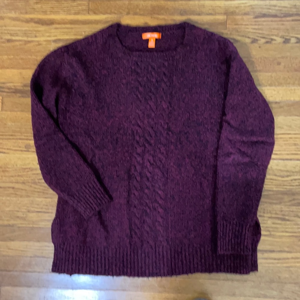 Ladies Joe Fresh sweater. Size large. Maroon & black. Smoke free home